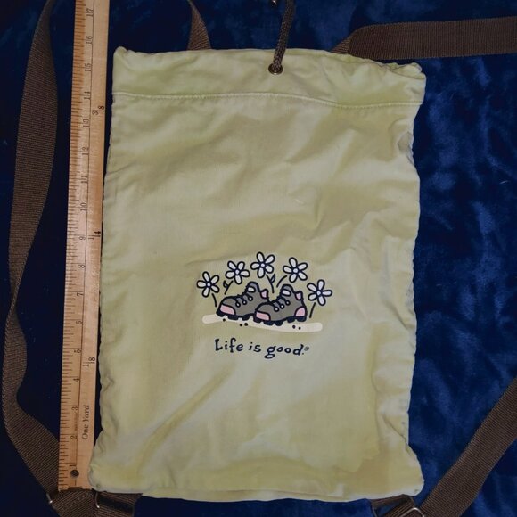 LIFE IS GOOD Canvas Cinch Rucksack Drawstring Cotton Backpack Bag - Picture 7 of 15